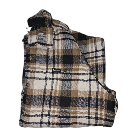 Columbia Pitchstone Heavyweight Flannel Shirt Mens Size Large Heavyweight Black - Picture 10 of 10